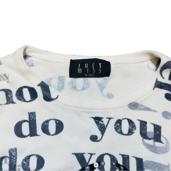 Just Mist Crop Top Long Sleeve Y2K Streetwear Shimmer Crewneck - Picture 5 of 7